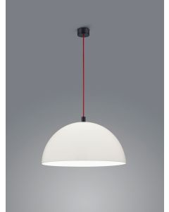 Pendelleuchte DORO Schwarz matt/rot weiß 50 cm