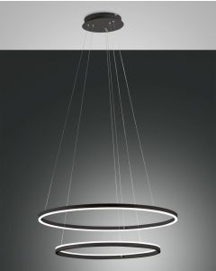 2er-LED-Pendelleuchte GIOTTO Schwarz 60/80 cm
