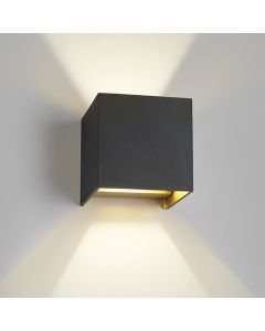 LED-Wandleuchte BOX schwarz/gold