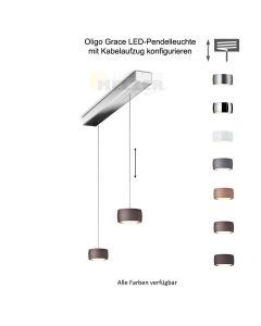 Oligo Grace Pendelleuchte mit 2 Pendeln und unsichtbarer Höhenverstellung