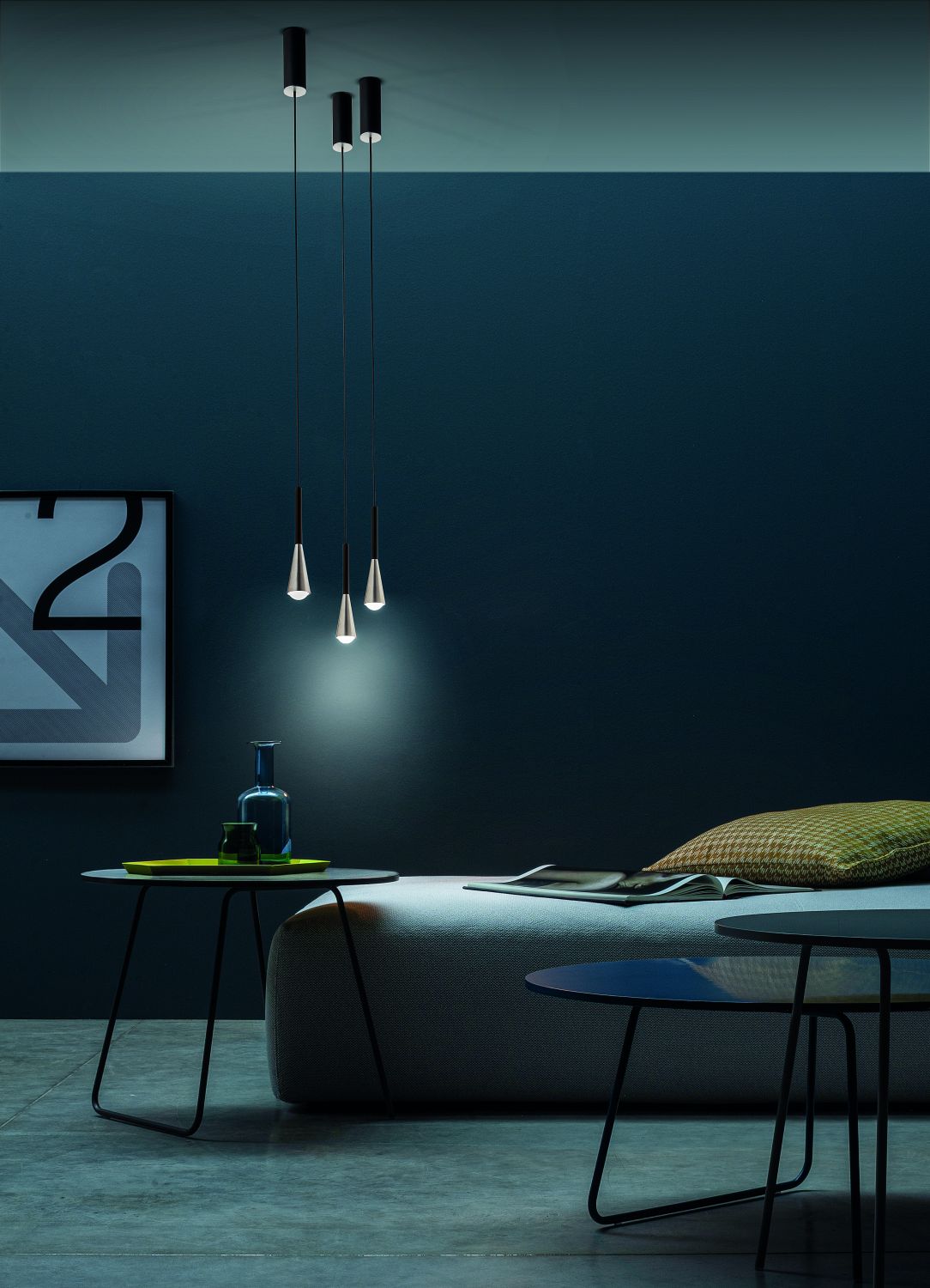 Elesi Luce LED-Pendelleuchte ICONIC Alu/Schwarz 5cm 4000K 04701ANDNXXXX