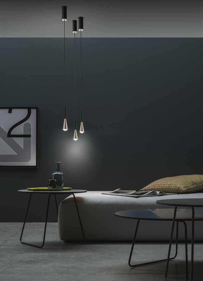 Elesi Luce LED-Pendelleuchte ICONIC Alu/Schwarz 5cm 2700K 04701ANDHXXXX