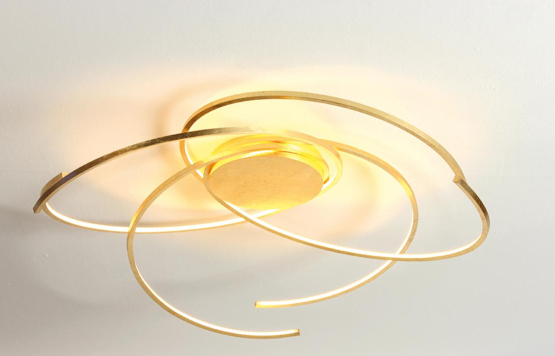 Escale LED-Deckenleuchte SPACE 100cm Blattgold 45280309