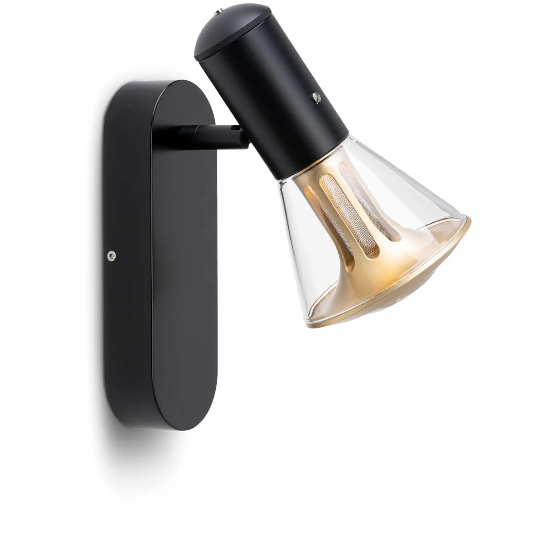 Less ́n ́more ETHICS LED-Wandleuchte, innen Gold, Kristallglas, mit Tastdimmer E-WDS-S-KGS-GC