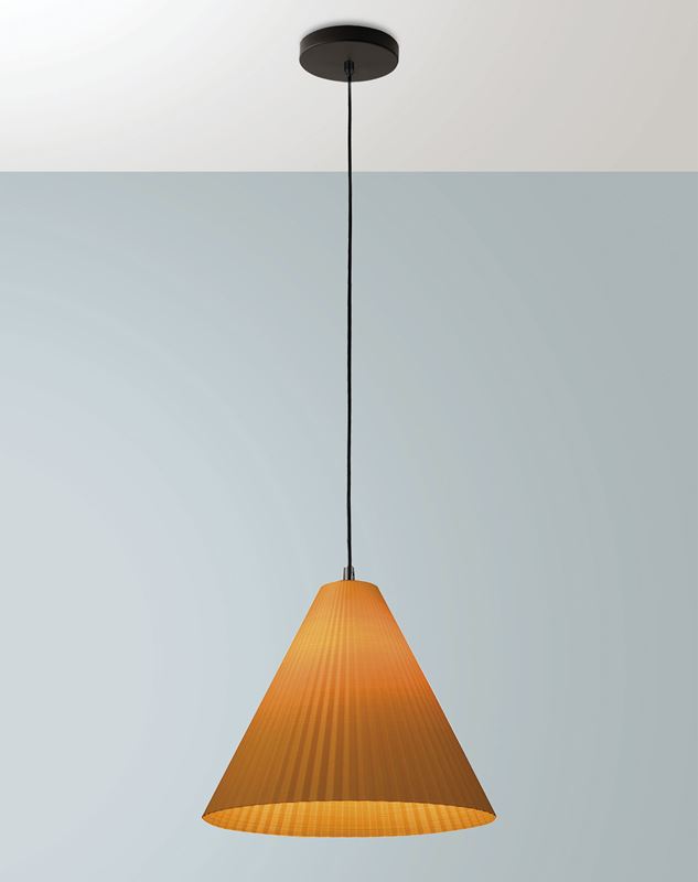 Fabas Luce Pendelleuchte Cone Schwarz Senffarbe 3758-40-367