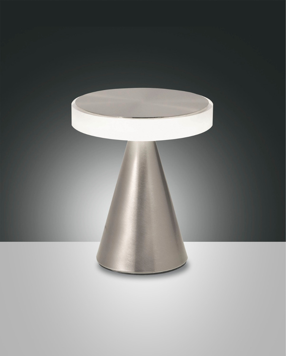 Fabas Luce LED-Tischleuchte NEUTRA Nickel 20cm 3386-34-178