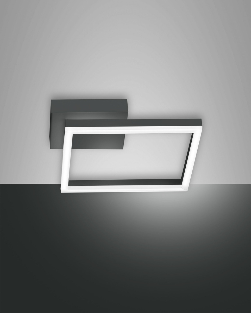 Fabas Luce LED-Wand-/Deckenleuchte BARD 30x30cm anthrazit 3394-21-282