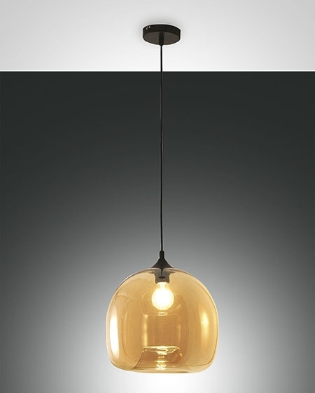 Fabas Luce Pendelleuchte MAIA 31cm Amber 3490-40-125