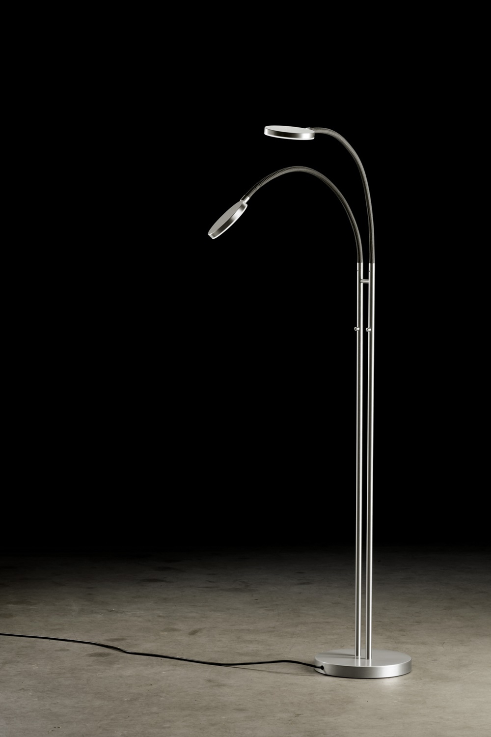 Holtkötter LED-Leseleuchte FLEX TWIN Alu/grau 9924-2-794