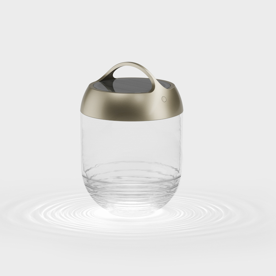 IP44.de Leuchten LED-Akku-Solar-Tischleuchte AQU M gold 91911-TG