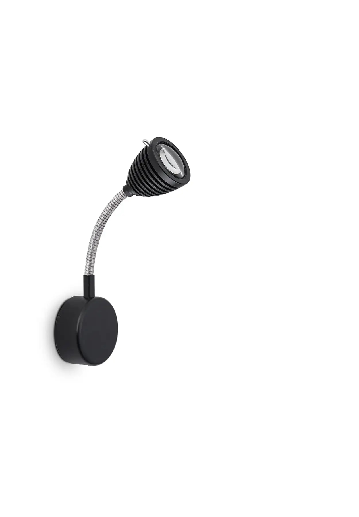 Less ́n ́more ATHENE LED-Wandleuchte, 15 cm Flexwelle Aluminium, Kopf Schwarz, mit Tastdimmer A-BWL1-S-KS-FA
