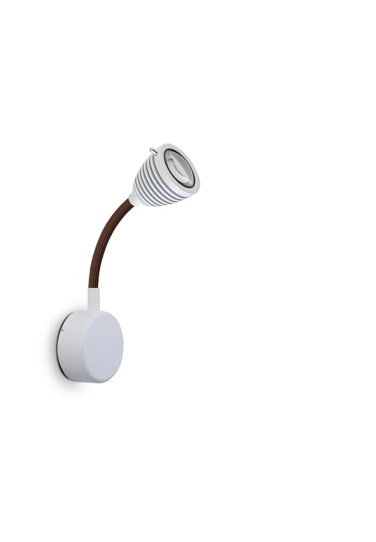 Less ́n ́more ATHENE LED-Wandleuchte, 15 cm Flexwelle Braun, Kopf Weiß, Dali A-BWL1-D-KW-FTU