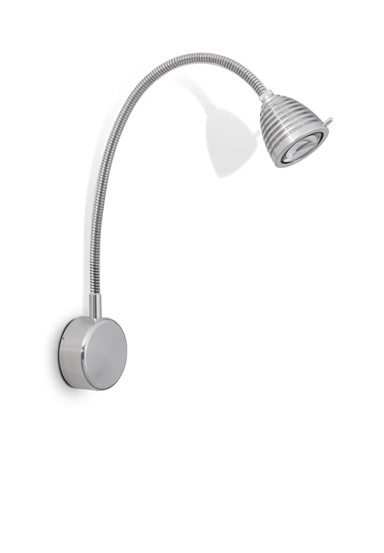 Less ́n ́more ATHENE LED-Wandleuchte, 45 cm Flexwelle Aluminium, Kopf Alu, mit Tastdimmer A-BWL2-S-KA-FA