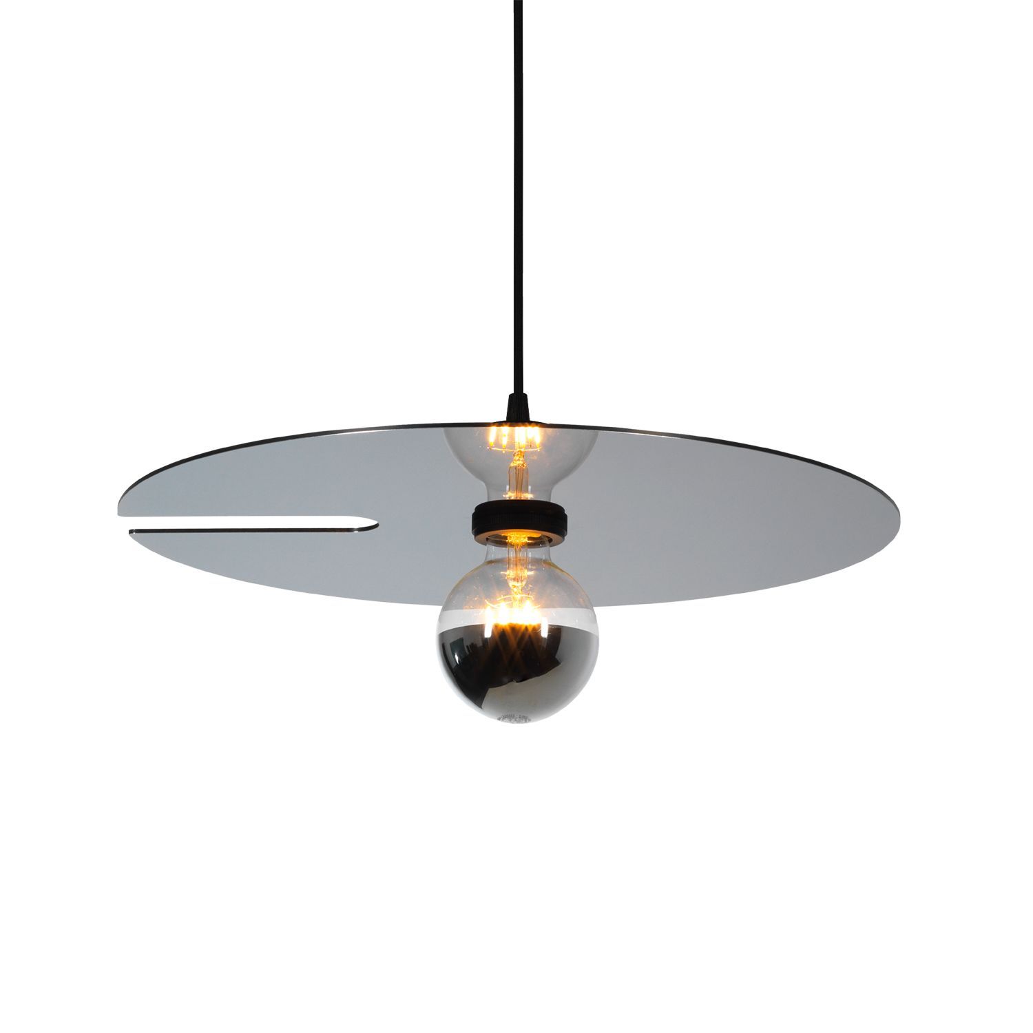 Wever & Ducré Pendelleuchte MIRRO CEILING SUSP 2.0 G95 N-B 6.0m schwarzes chrom 6m Zuleitung 6345E0NB0