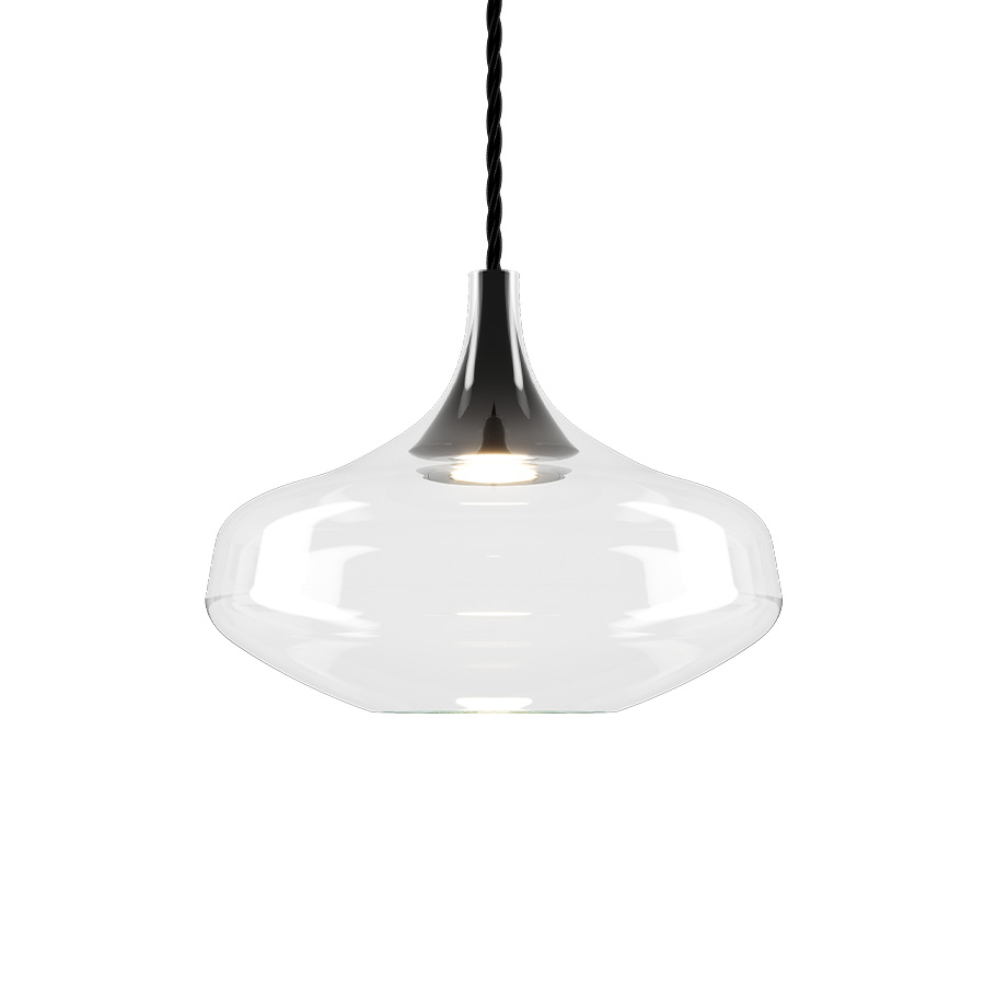 Lodes LED-Einzelpendel NOSTALGIA LARGE 28cm klar / Kabel schwarz (ohne Baldachin) 15417 0027
