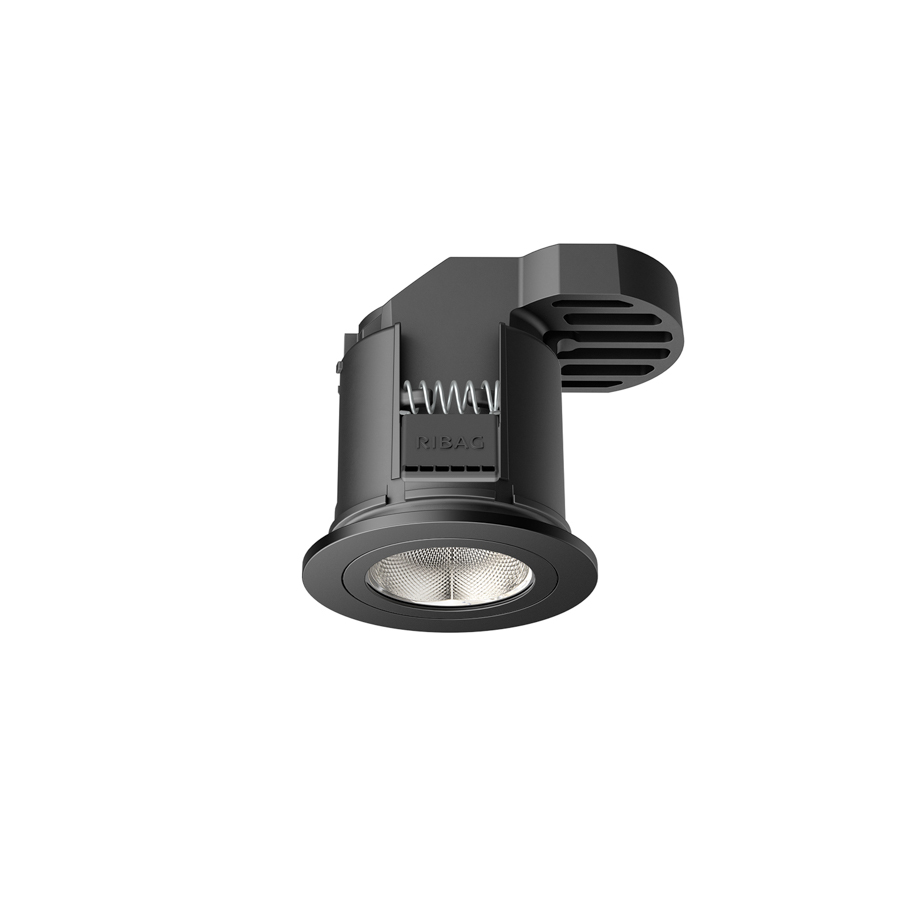 Ribag LED-Einbaustrahler SPARK 1400 mit Abdeckring 7cm; schwarz; 3000K; 70° 4151.070.30.0702