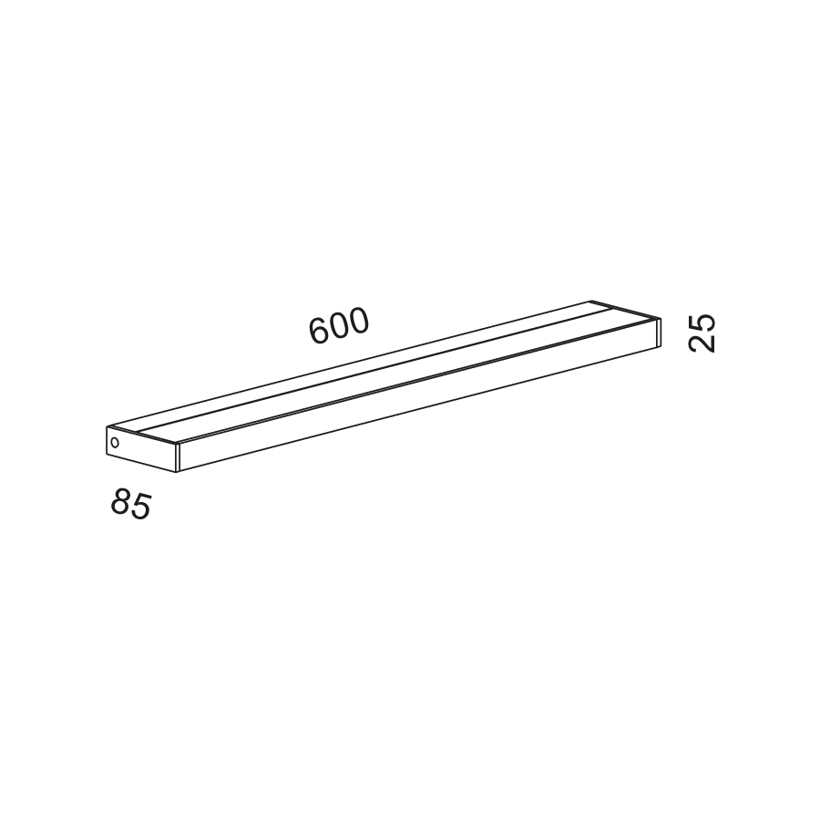 Serien Lighting LED-Wandleuchte SML² 600 schwarz, 2700K satinée/satinée SM1705 4260331395671