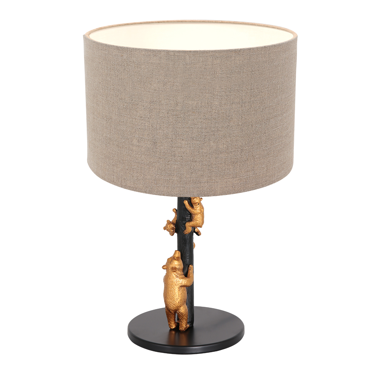 Steinhauer Lighting Tischleuchte ANIMAUX Schwarz Grau 20cm 8231ZW