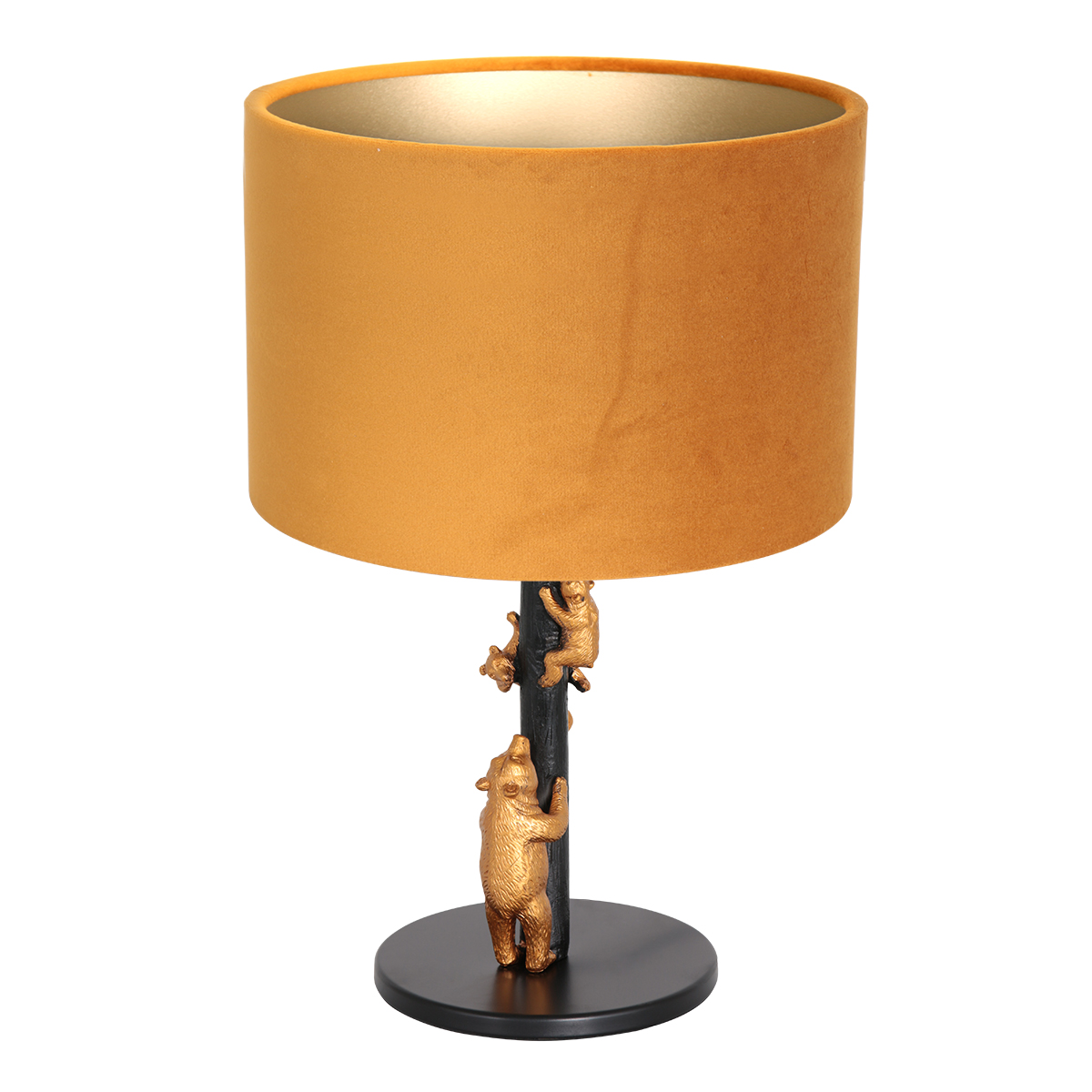 Steinhauer Lighting Tischleuchte ANIMAUX Schwarz gold 20cm 8235ZW