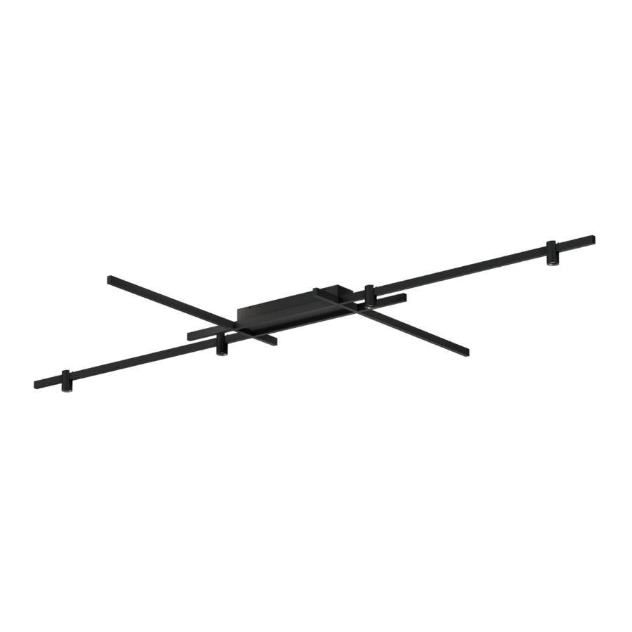 Wever & Ducré LED-Deckenleuchte TRACE GRID CEILING SURF 2.0 - 2700K B schwarz 183464B3