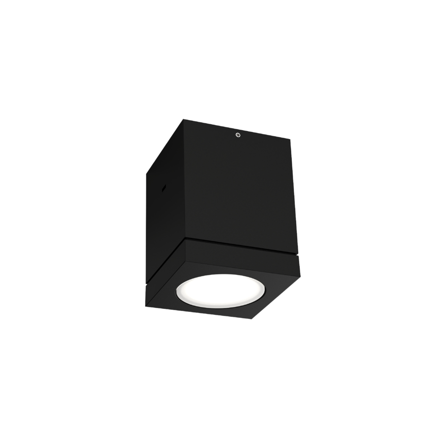 Wever & Ducré LED-Deckenaußenleuchte TUBE CARRÉ OUTDOOR CEILING SURF 1.0 - 3000K B schwarz 734464B5