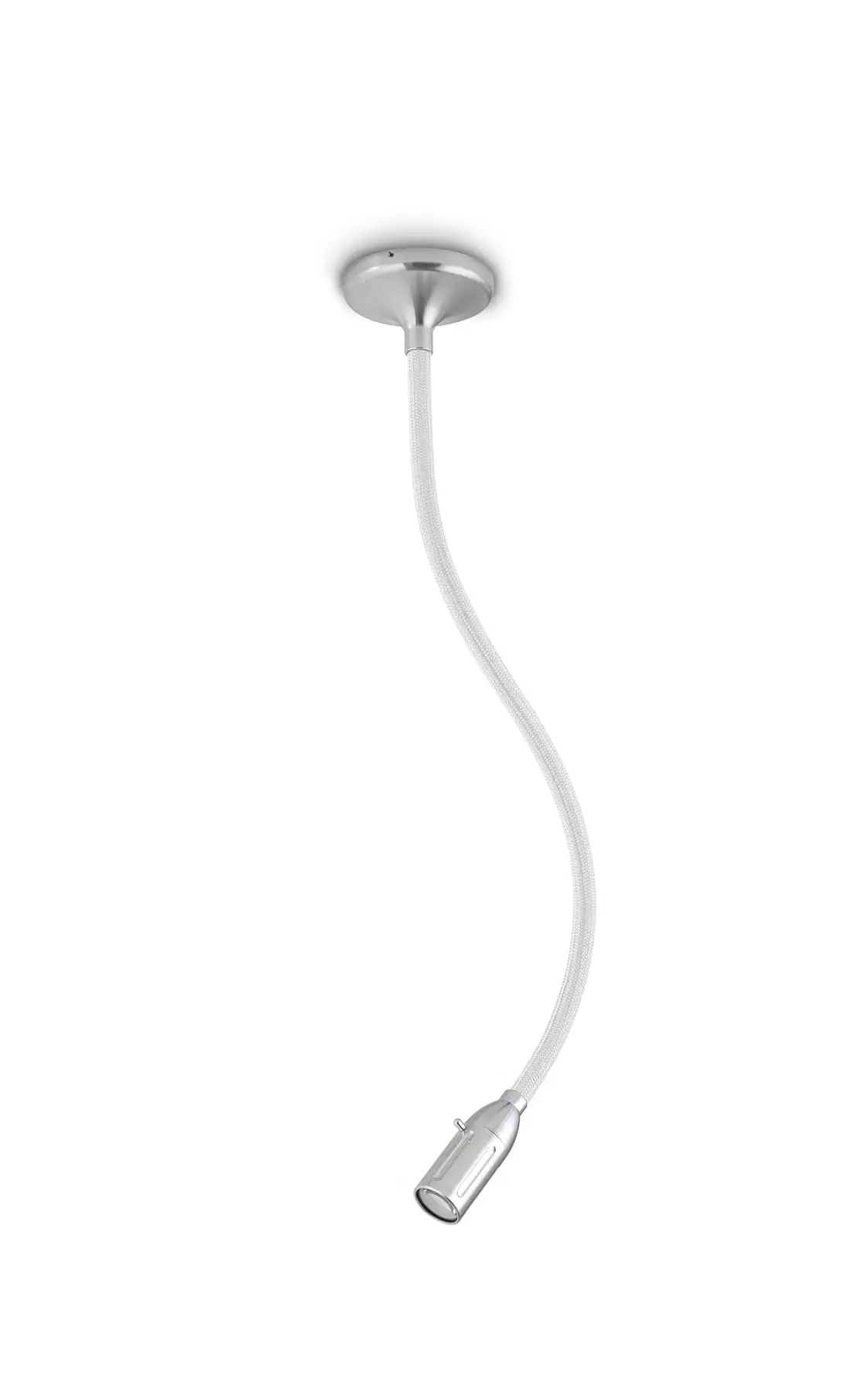 Less ́n ́more ZEUS LED-Einbauleuchte, 45 cm Flexwelle Weiß, Kopf Alu, Casambi Z-MDL2-C-KA-FTW