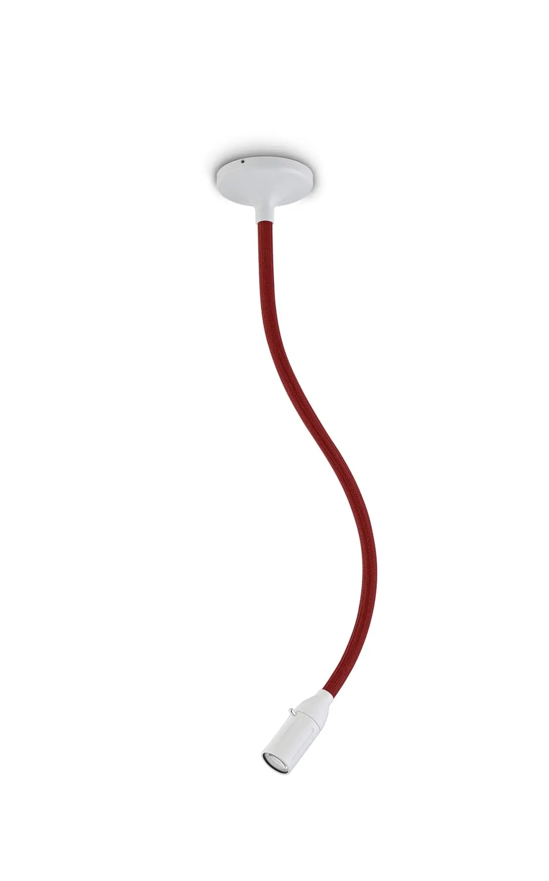 Less ́n ́more ZEUS LED-Einbauleuchte, 45 cm Flexwelle Rot, Kopf Weiß, mit Tastdimmer Z-MDL2-S-KW-FTR
