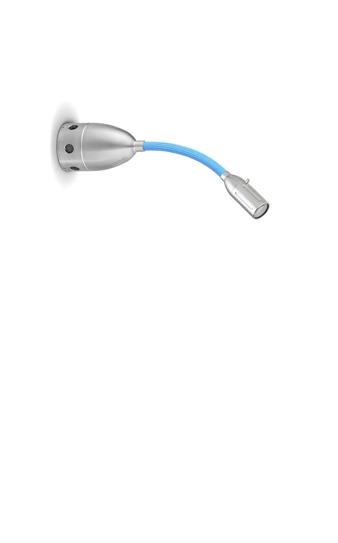 Less ́n ́more ZEUS LED-Wand-/Deckenleuchte, Kopf Alu, 15 cm Flexwelle Blau, Dali Z-BDL1-D-KA-FTB
