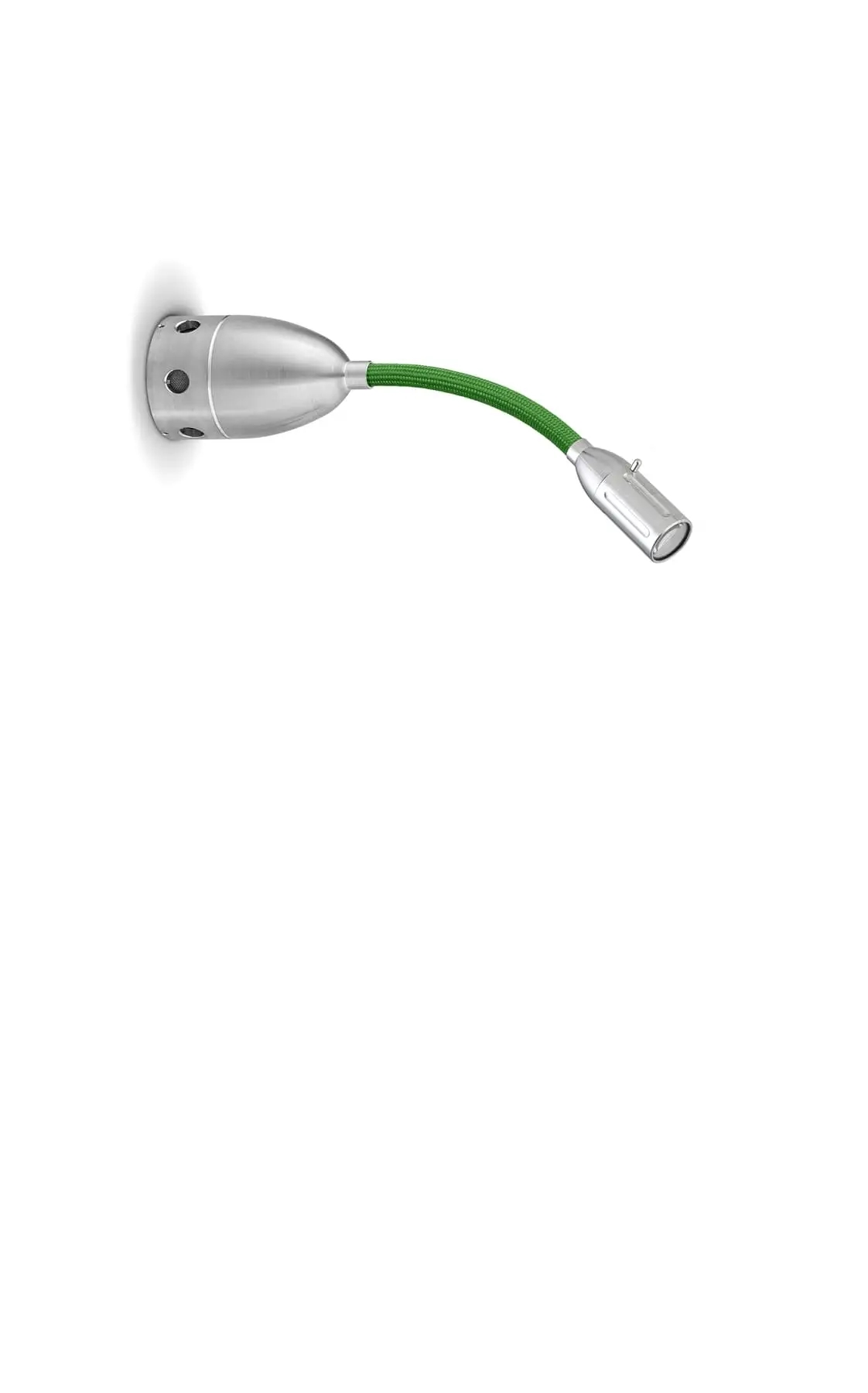 Less ́n ́more ZEUS LED-Wand-/Deckenleuchte, Kopf Alu, 15 cm Flexwelle Grün, Dali Z-BDL1-D-KA-FTG