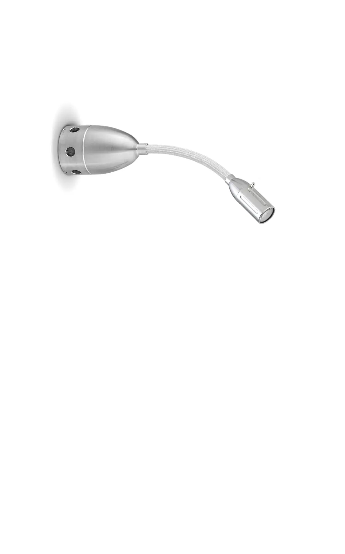 Less´n´more ZEUS LED-Wand-/Deckenleuchte, Kopf Alu, 15 cm Flexwelle Weiß, phasendimmbar Z-BDL1-P-KA-FTW 4251908559398