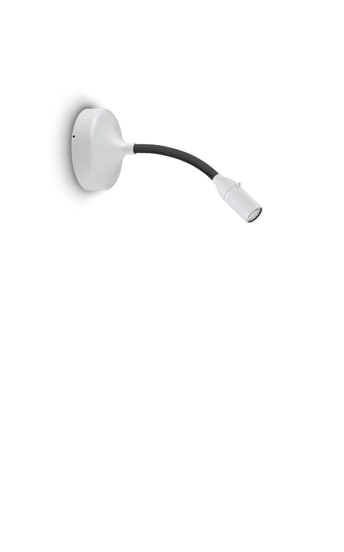 Less ́n ́more ZEUS LED-Wandleuchte, Kopf Weiß, 15 cm Flexwelle Anthrazit, phasendimmbar Z-WDL1-P-KW-FTA