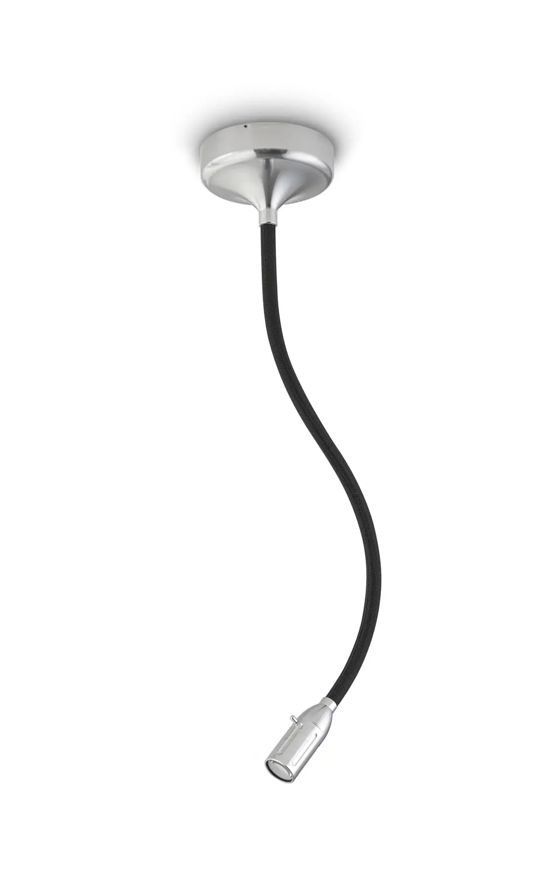 Less ́n ́more ZEUS LED-Wandleuchte, Kopf Alu, 45 cm Flexwelle Schwarz, Dali Z-WDL2-D-KA-FTS