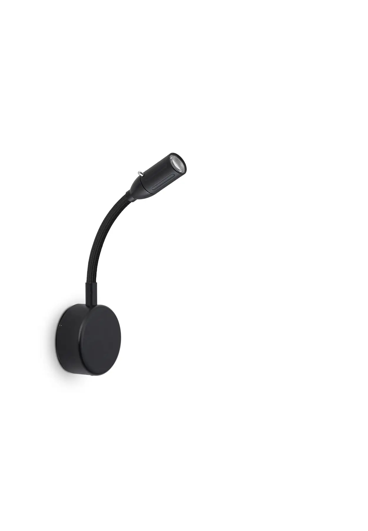 Less ́n ́more ZEUS LED-Wandleuchte, Kopf Schwarz, 15 cm Flexwelle Schwarz, Dali Z-BWL1-D-KS-FTS