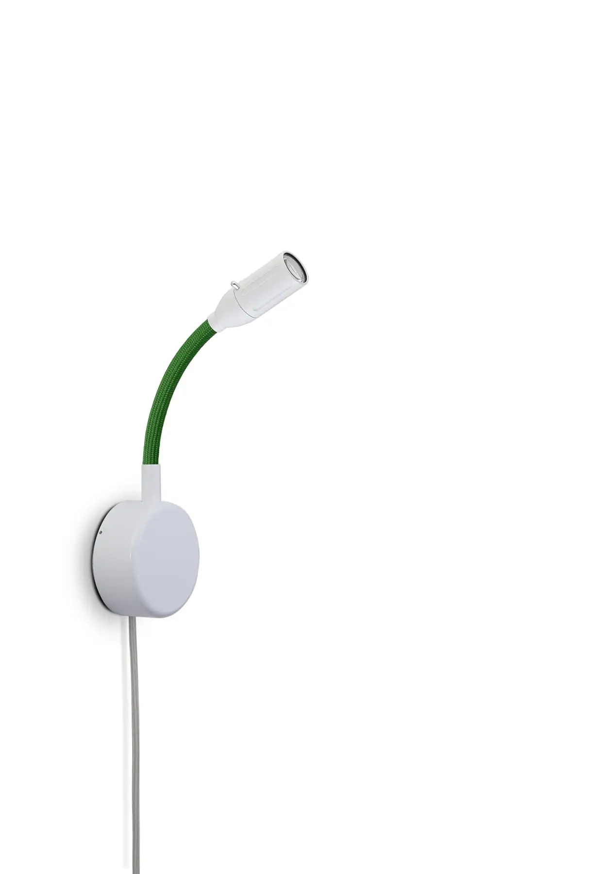 Less ́n ́more ZEUS LED-Wandleuchte, Kopf Weiß, 15 cm Grün, mit Tastdimmer Z-BWL1-V-KW-FTG
